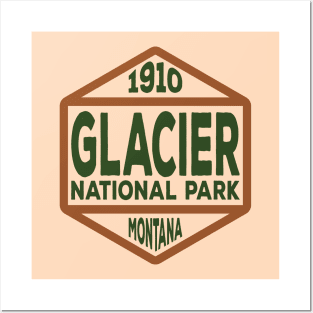 Glacier National Park badge Posters and Art